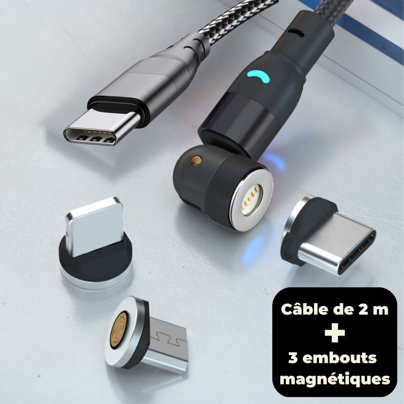 CABLE MAGNÉTIQUE CHARGE ET DATA USB-C | ROTACHARGER™ - Outils Expert